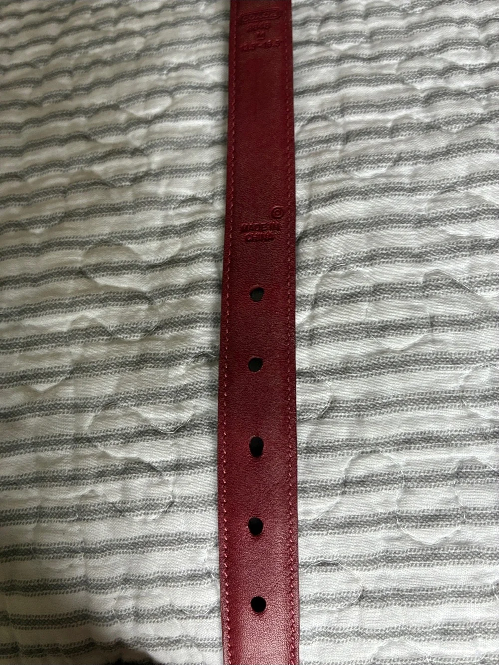 Coach Rare Vintage Sz. MED, Red Leather Grommet Dog Collar, Square Charm w Box